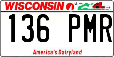 WI license plate 136PMR