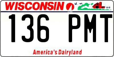 WI license plate 136PMT