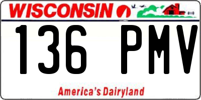 WI license plate 136PMV