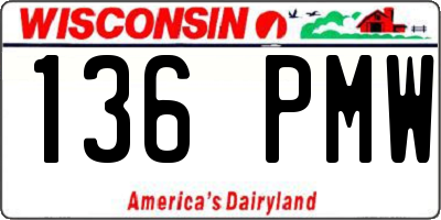 WI license plate 136PMW
