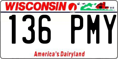 WI license plate 136PMY