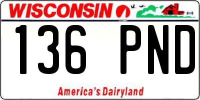 WI license plate 136PND