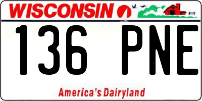 WI license plate 136PNE