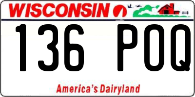 WI license plate 136POQ