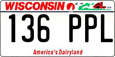 WI license plate 136PPL