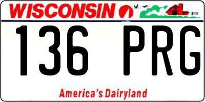 WI license plate 136PRG