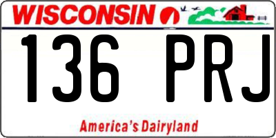 WI license plate 136PRJ