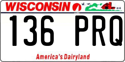 WI license plate 136PRQ