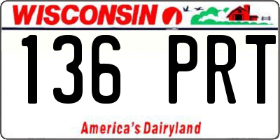 WI license plate 136PRT