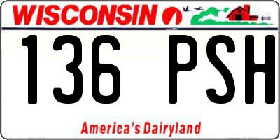 WI license plate 136PSH