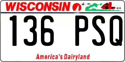 WI license plate 136PSQ