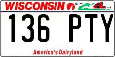 WI license plate 136PTY