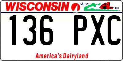 WI license plate 136PXC