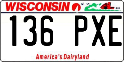 WI license plate 136PXE
