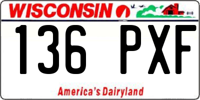 WI license plate 136PXF