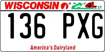 WI license plate 136PXG