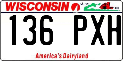 WI license plate 136PXH