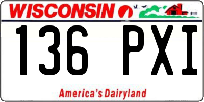 WI license plate 136PXI