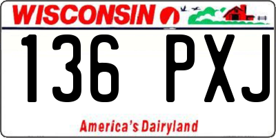 WI license plate 136PXJ