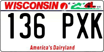 WI license plate 136PXK