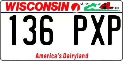WI license plate 136PXP