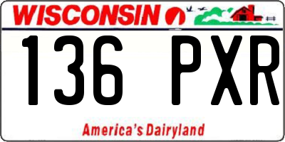 WI license plate 136PXR