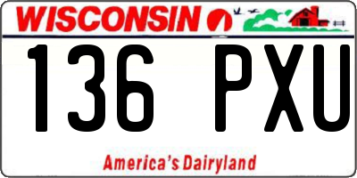 WI license plate 136PXU