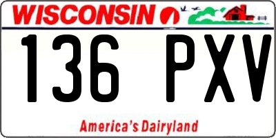 WI license plate 136PXV