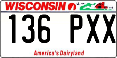 WI license plate 136PXX