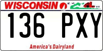 WI license plate 136PXY