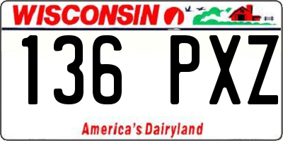 WI license plate 136PXZ