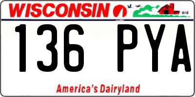 WI license plate 136PYA