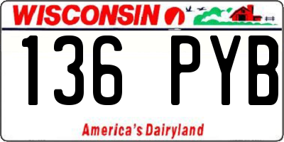 WI license plate 136PYB