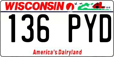 WI license plate 136PYD