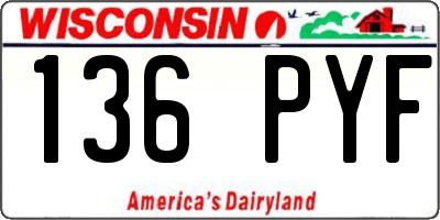 WI license plate 136PYF