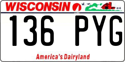 WI license plate 136PYG