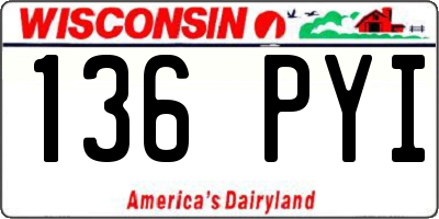 WI license plate 136PYI