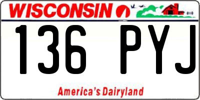 WI license plate 136PYJ