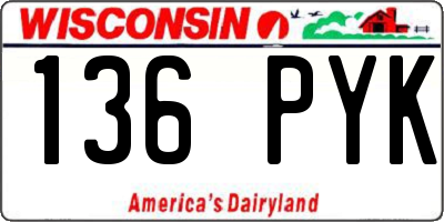 WI license plate 136PYK