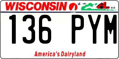 WI license plate 136PYM
