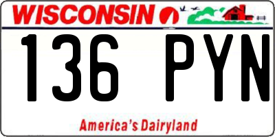 WI license plate 136PYN