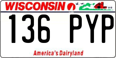 WI license plate 136PYP