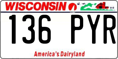 WI license plate 136PYR