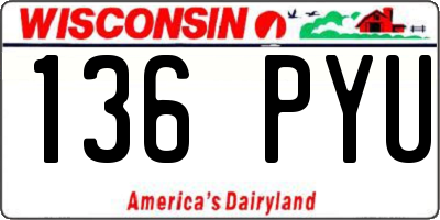 WI license plate 136PYU