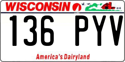WI license plate 136PYV