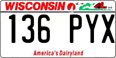 WI license plate 136PYX