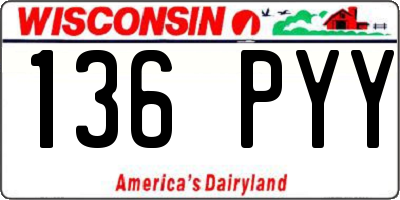 WI license plate 136PYY