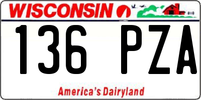 WI license plate 136PZA