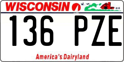WI license plate 136PZE