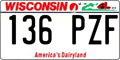 WI license plate 136PZF